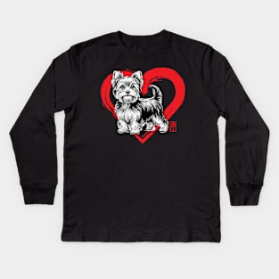 I Love My Yorkshire Terrier - I Love my dog - Funny dog Kids Long Sleeve T-Shirt